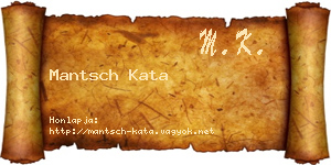 Mantsch Kata névjegykártya